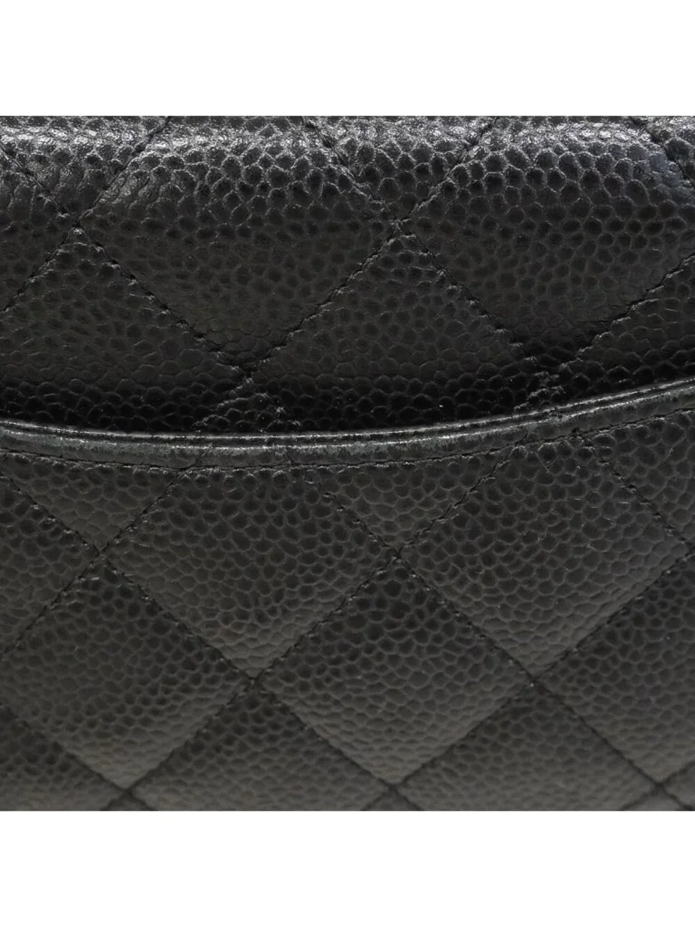 Chanel Wallet on Chain Quilted Caviar Leather Black Silver
